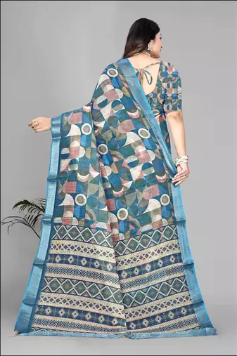 multicolour multicolour digital print saree