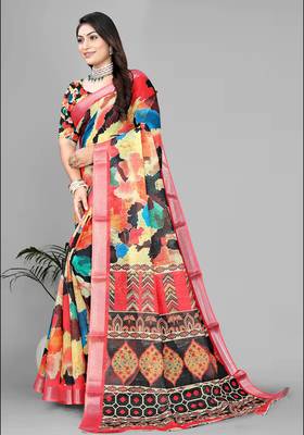 multicolour multicolour digital print saree 3
