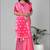pink  linen cotton digital print saree (pink)