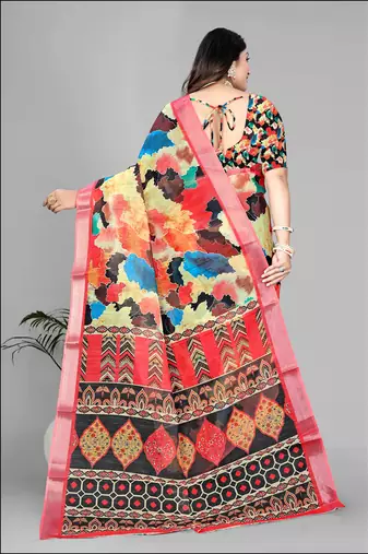 multicolour multicolour digital print saree