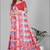 multicolour  linen cotton digital print saree (pink)