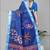 blue  linen cotton digital print saree (blue)