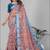 multicolour  linen cotton digital print saree