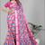 pink  linen cotton digital print saree (multicolour)