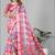 multicolour  linen cotton digital print saree (pink)