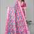 pink  linen cotton digital print saree (multicolour)