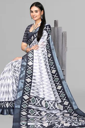 multicolour abstract digitalprint saree
