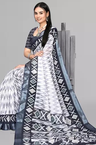 multicolour abstract digitalprint saree