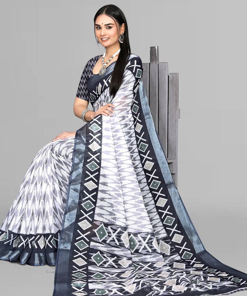 multicolour abstract digitalprint saree