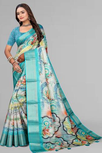 dola digital floral print saree