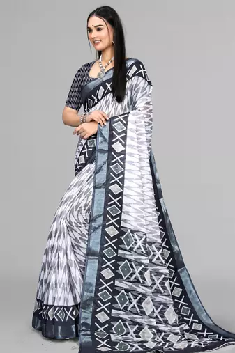 multicolour abstract digitalprint saree
