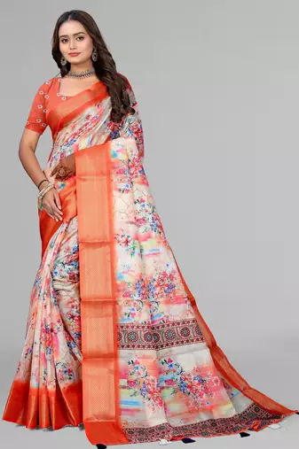 dola digital floral print saree