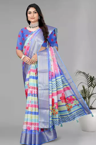 dola digital floral print saree