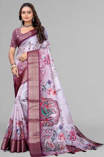 dola digital floral print saree