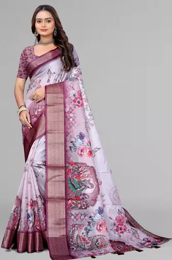 dola digital floral print saree