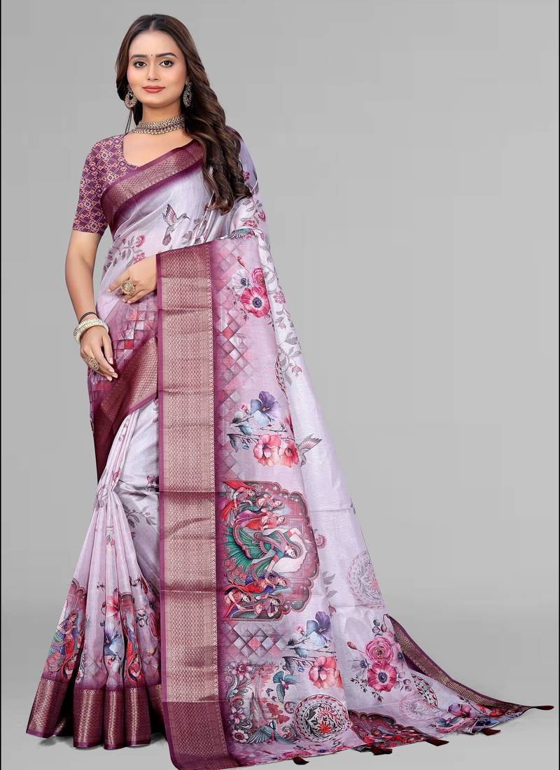 dola digital floral print saree