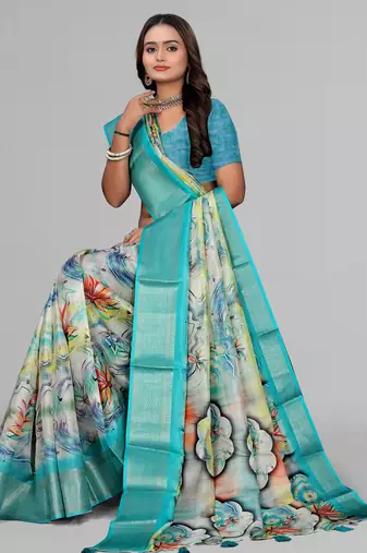 dola digital floral print saree