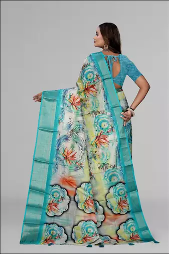 dola digital floral print saree