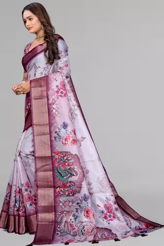 dola digital floral print saree