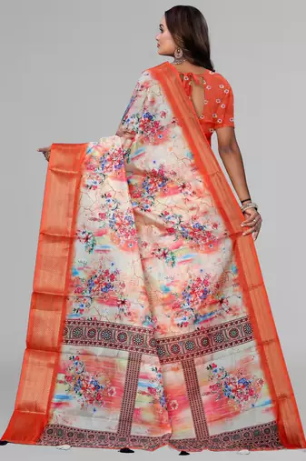 dola digital floral print saree