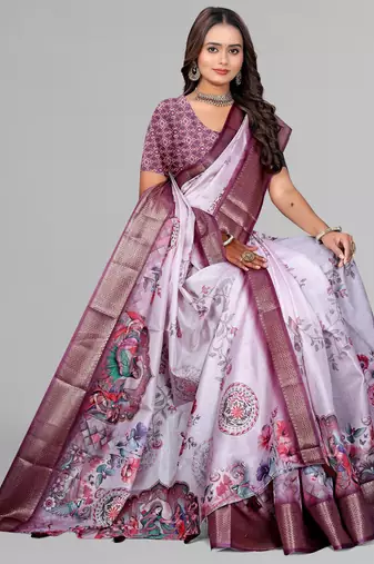 dola digital floral print saree