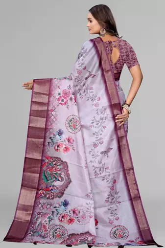 dola digital floral print saree