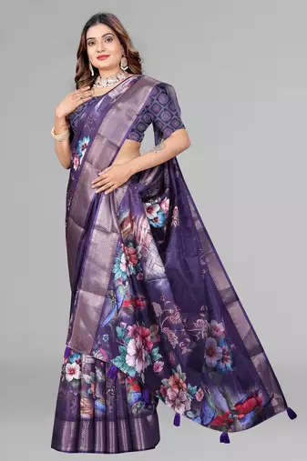 dola digital floral print saree