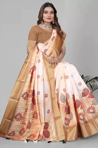 dola digital floral print saree