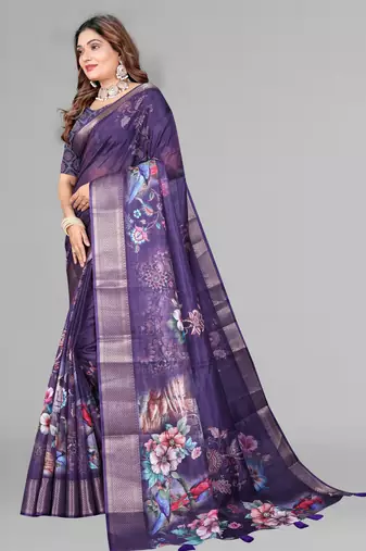 dola digital floral print saree