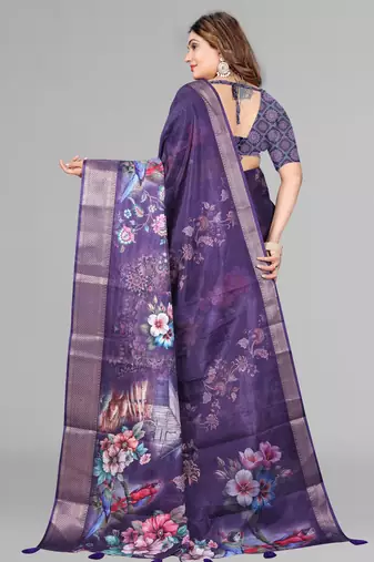 dola digital floral print saree