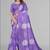 purple floral linen cotton digital print saree (purple)
