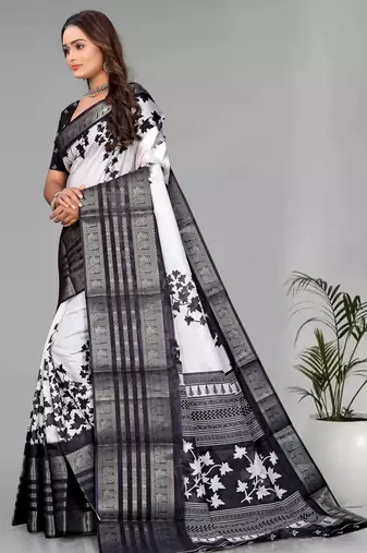 dola digital floral print saree