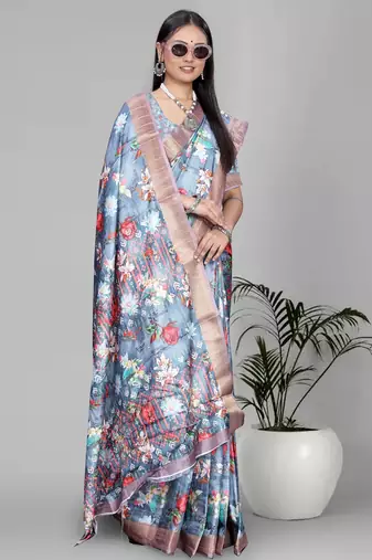 dola digital floral print saree