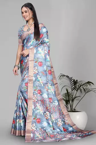 dola digital floral print saree