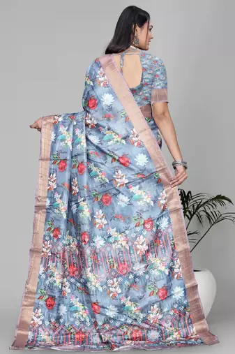 dola digital floral print saree