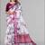 white  linen cotton digital print saree ( white)