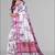 white  linen cotton digital print saree ( white)
