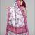 white  linen cotton digital print saree ( white)