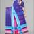 blue  linen cotton digital print saree (blue)