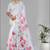 white floral linen cotton digital print saree (white)