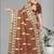 brown  linen cotton digital print saree ( brown)