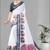 off white  linen cotton  animal digital print saree (white)