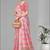 pink floral linen cotton digital print saree (pink)