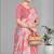pink floral linen cotton digital print saree (pink)