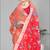 orange floral linen cotton digital print saree (orange)
