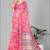 pink floral linen cotton digital print saree (pink)