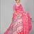 pink floral linen cotton digital print saree (pink)