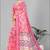 pink floral linen cotton digital print saree (pink)