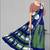green  linen cotton digital print saree (multi)