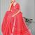 red  linen cotton paisley digital print saree (red)
